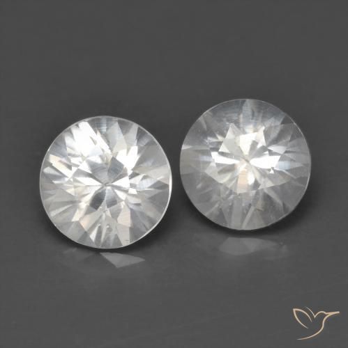 Gemas de Circón Blanco natural de 1.39 ct, Redondo, VS