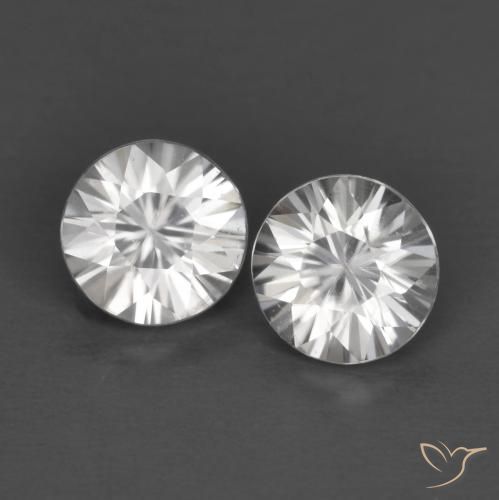 Gemas de Circón Blanco natural de 1.46 ct, Redondo, VVS-VS