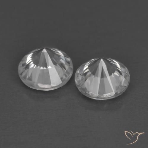 Gemas de Circón Blanco natural de 1.46 ct, Redondo, VVS-VS