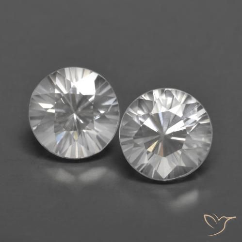 Gemas de Circón Blanco natural de 1.54 ct, Redondo, VVS-VS