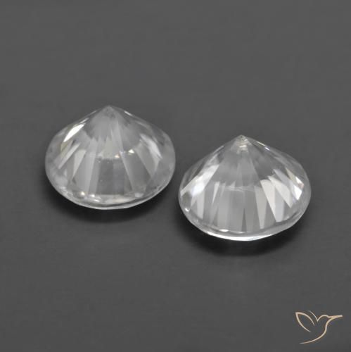 Gemas de Circón Blanco natural de 1.54 ct, Redondo, VVS-VS