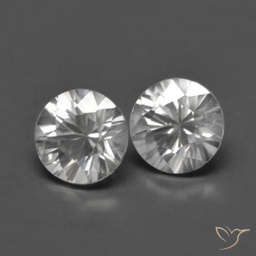 1.50ctw Natural Blanco Circón, Redondo, VVS-VS
