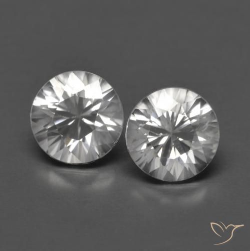 Gemas de Circón Blanco natural de 1.50 ct, Redondo, VVS-VS
