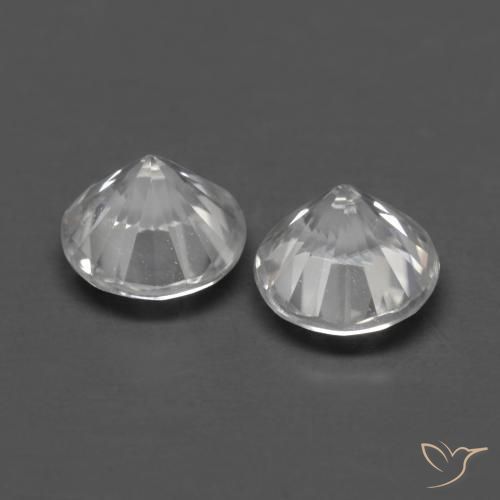 Gemas de Circón Blanco natural de 1.50 ct, Redondo, VVS-VS