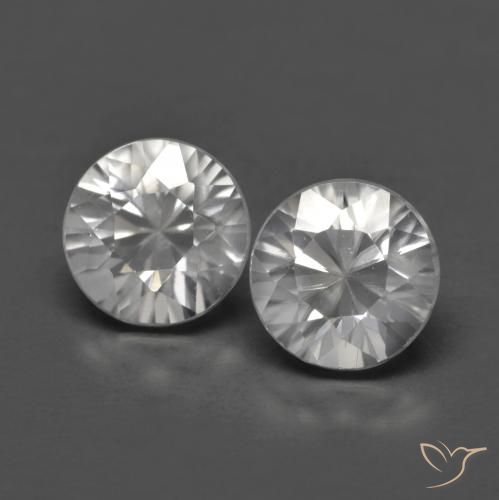 Gemas de Circón Blanco natural de 1.62 ct, Redondo, VVS-VS