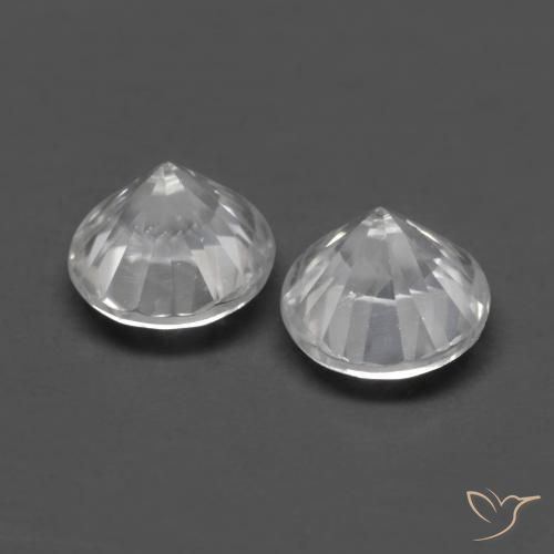 Gemas de Circón Blanco natural de 1.62 ct, Redondo, VVS-VS