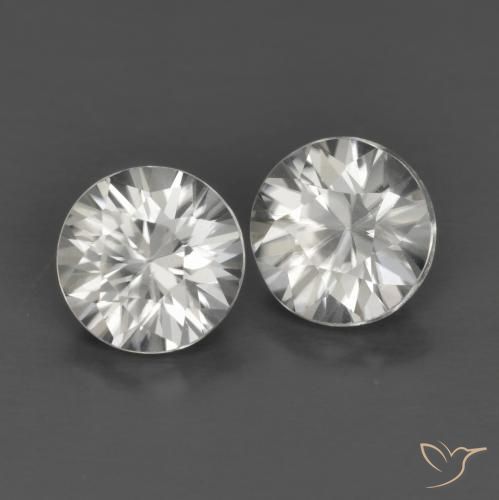 Gemas de Circón Blanco natural de 1.46 ct, Redondo, VVS-VS