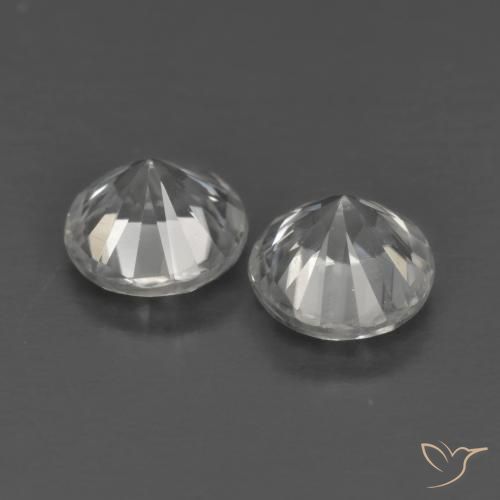 Gemas de Circón Blanco natural de 1.46 ct, Redondo, VVS-VS