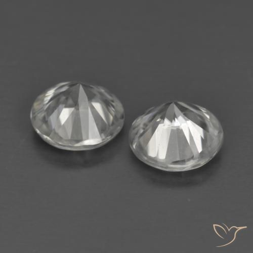 Gemas de Circón Blanco natural de 1.29 ct, Redondo, VS