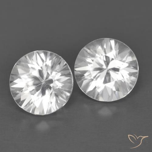 Gemas de Circón Blanco natural de 2.63 ct, Redondo, VVS-VS
