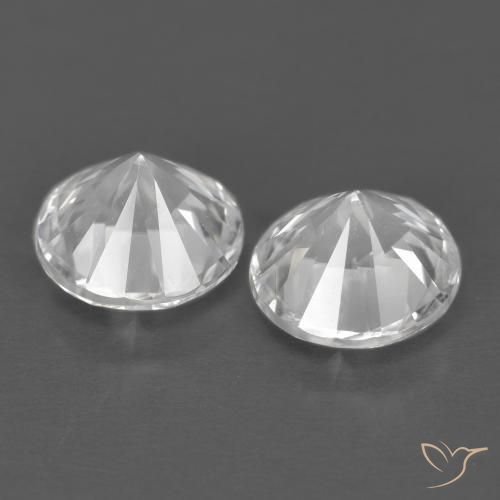 Gemas de Circón Blanco natural de 2.63 ct, Redondo, VVS-VS