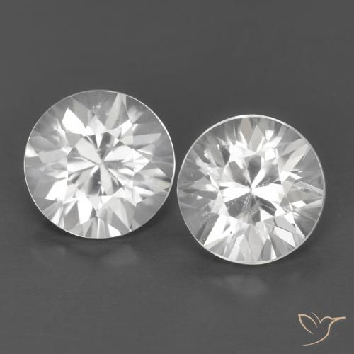 2.41ctw Natural Blanco Circón, Redondo, VVS-VS