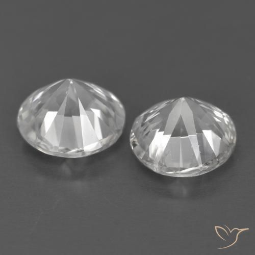 Gemas de Circón Blanco natural de 2.41 ct, Redondo, VVS-VS