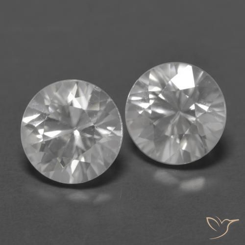 2.56ctw Natural Blanco Circón, Redondo, VVS-VS