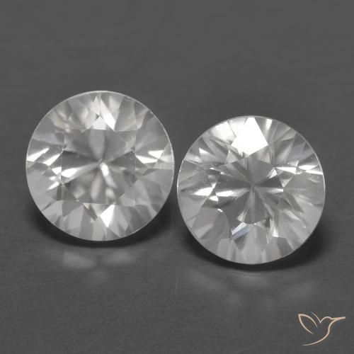 Gemas de Circón Blanco natural de 2.56 ct, Redondo, VVS-VS