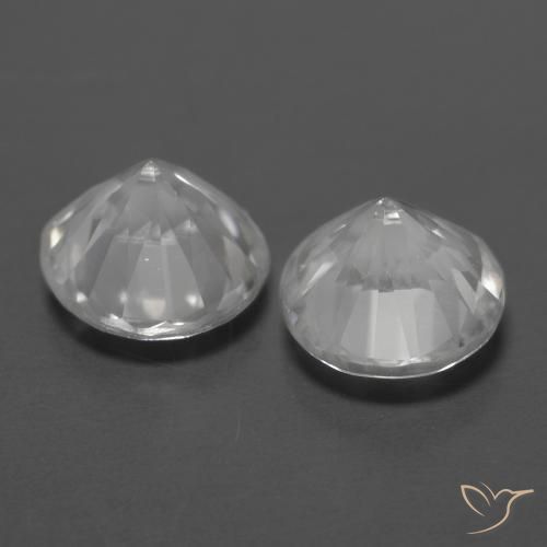 Gemas de Circón Blanco natural de 2.56 ct, Redondo, VVS-VS
