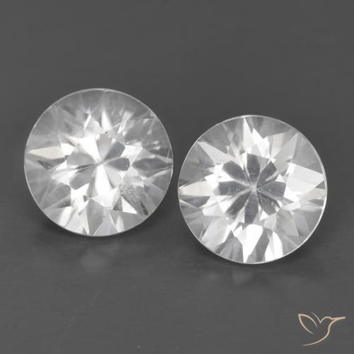 2.42ctw Natural Blanco Circón, Redondo, VVS-VS