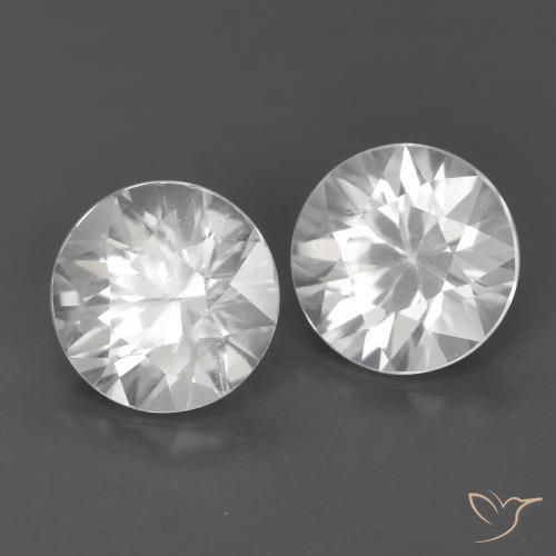 Gemas de Circón Blanco natural de 2.42 ct, Redondo, VVS-VS