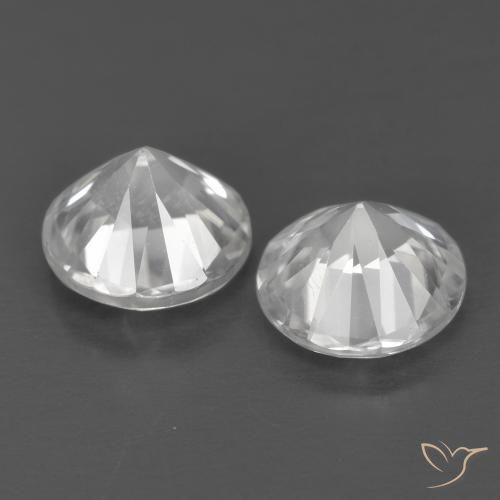 Gemas de Circón Blanco natural de 2.42 ct, Redondo, VVS-VS