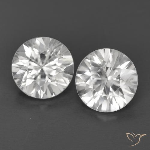 2.43ctw Natural Blanco Circón, Redondo, VVS-VS