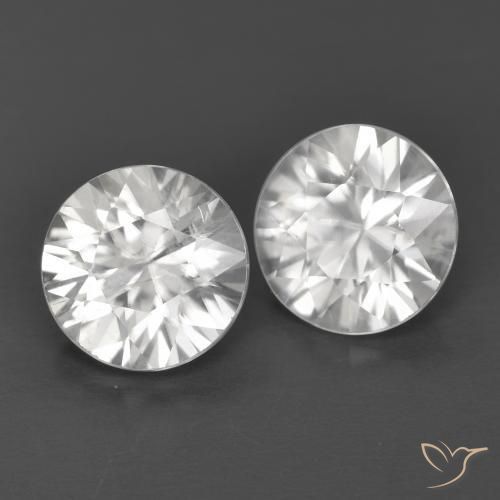 Gemas de Circón Blanco natural de 2.43 ct, Redondo, VVS-VS