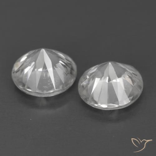 Gemas de Circón Blanco natural de 2.43 ct, Redondo, VVS-VS