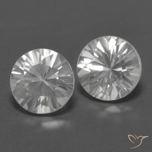 2.52ctw Natural Blanco Circón, Redondo, VVS-VS