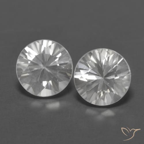 Gemas de Circón Blanco natural de 2.52 ct, Redondo, VVS-VS