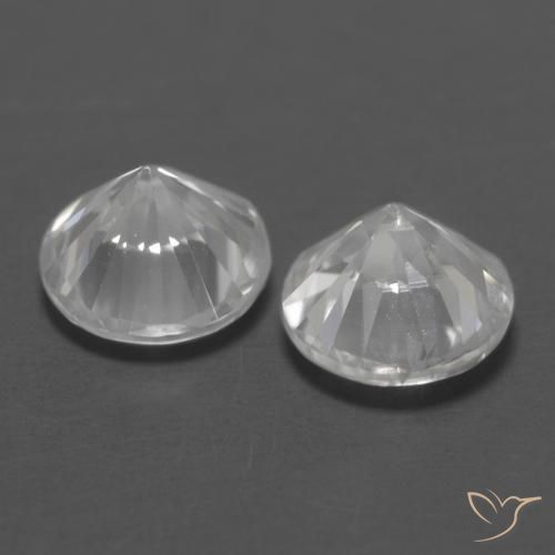 Gemas de Circón Blanco natural de 2.52 ct, Redondo, VVS-VS