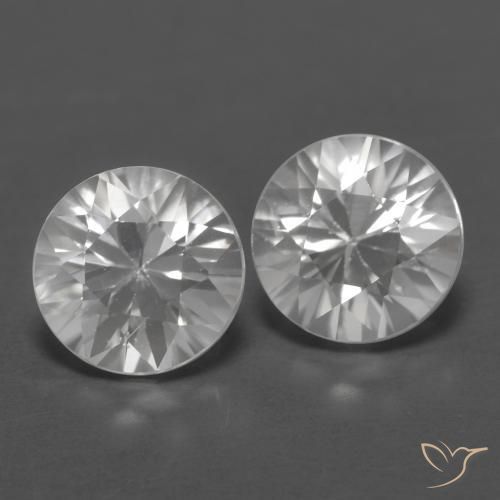 Gemas de Circón Blanco natural de 2.49 ct, Redondo, VVS-VS