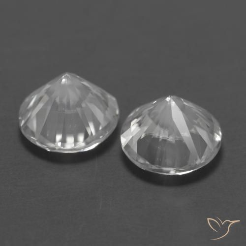 Gemas de Circón Blanco natural de 2.49 ct, Redondo, VVS-VS