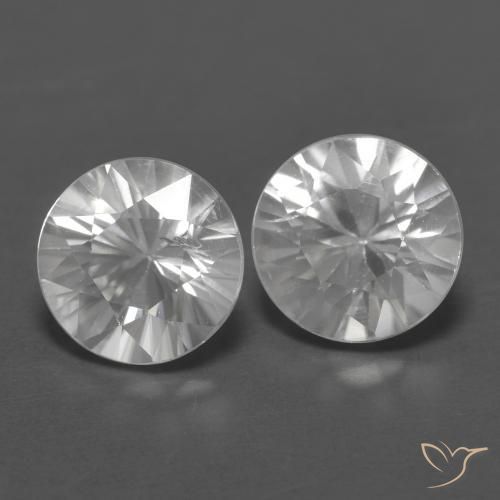 Gemas de Circón Blanco natural de 2.39 ct, Redondo, VVS-VS