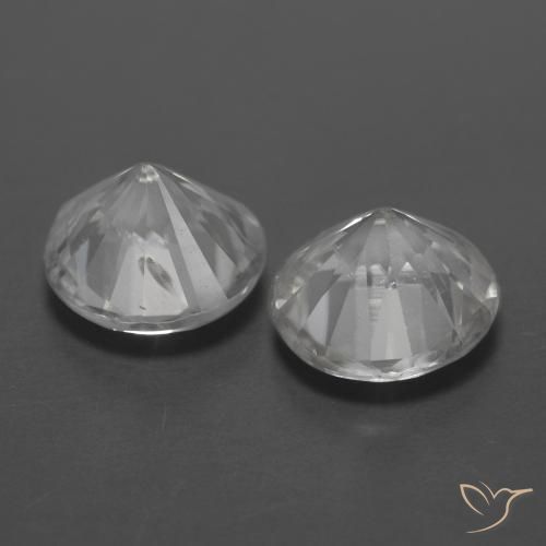 Gemas de Circón Blanco natural de 2.39 ct, Redondo, VVS-VS