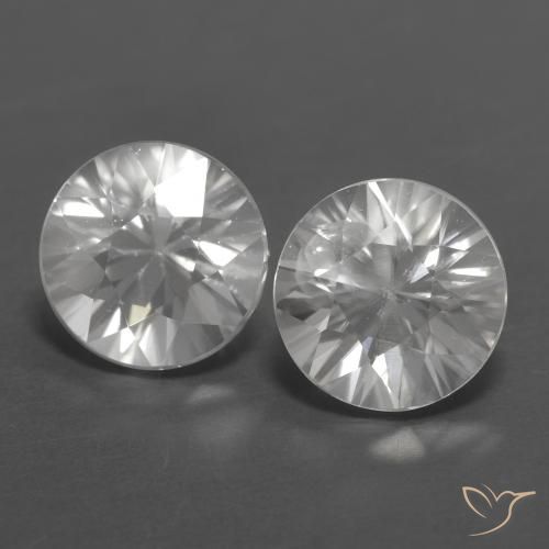 Gemas de Circón Blanco natural de 2.43 ct, Redondo, VVS-VS