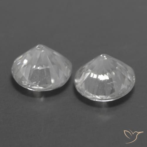 Gemas de Circón Blanco natural de 2.43 ct, Redondo, VVS-VS