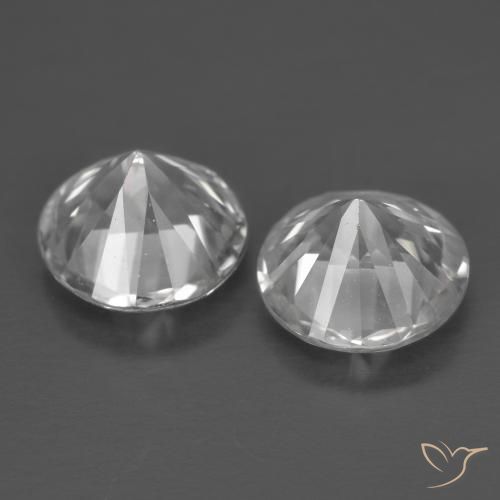 Gemas de Circón Blanco natural de 2.50 ct, Redondo, VVS-VS