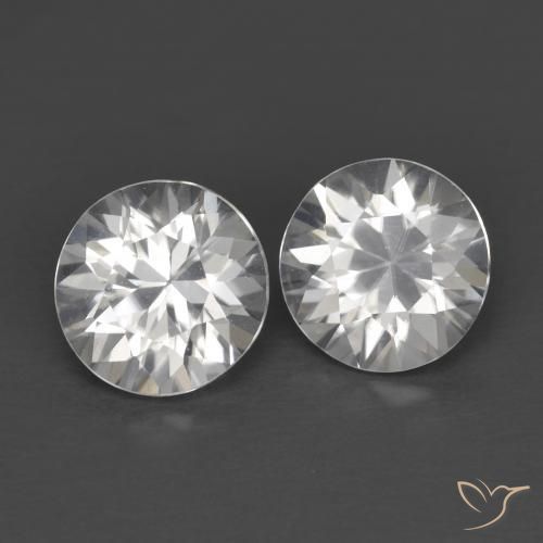 Gemas de Circón Blanco natural de 2.46 ct, Redondo, VVS