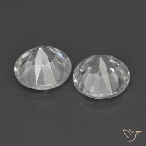 Gemas de Circón Blanco natural de 2.46 ct, Redondo, VVS