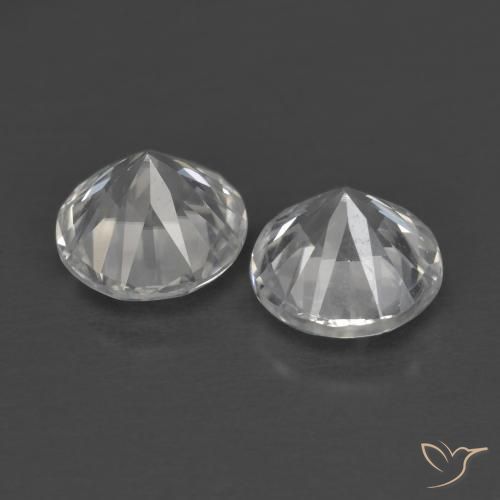 Gemas de Circón Blanco natural de 2.52 ct, Redondo, VVS