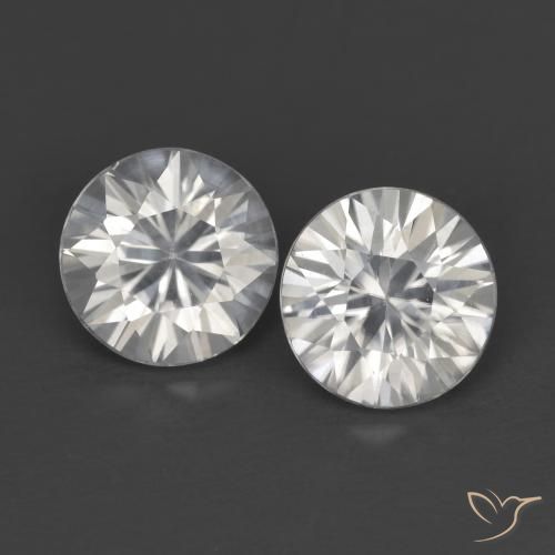 Gemas de Circón Blanco natural de 2.41 ct, Redondo, VVS