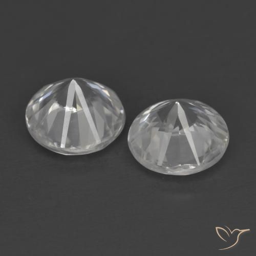 Gemas de Circón Blanco natural de 2.41 ct, Redondo, VVS