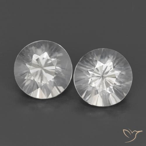 Gemas de Circón Blanco natural de 1.43 ct, Redondo, VVS-VS