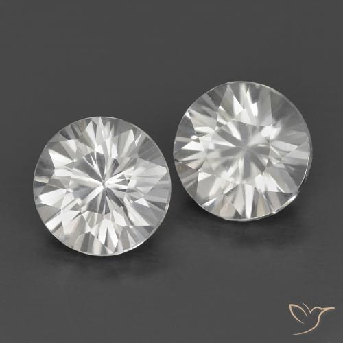 Gemas de Circón Blanco natural de 1.41 ct, Redondo, VS