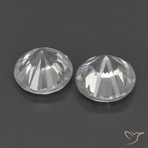 Gemas de Circón Blanco natural de 1.41 ct, Redondo, VS