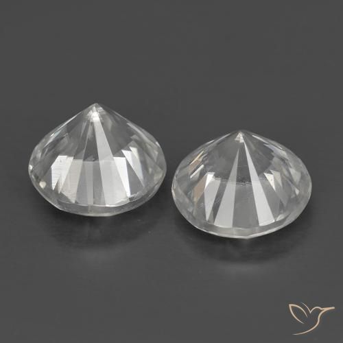Gemas de Circón Blanco natural de 1.50 ct, Redondo, VS