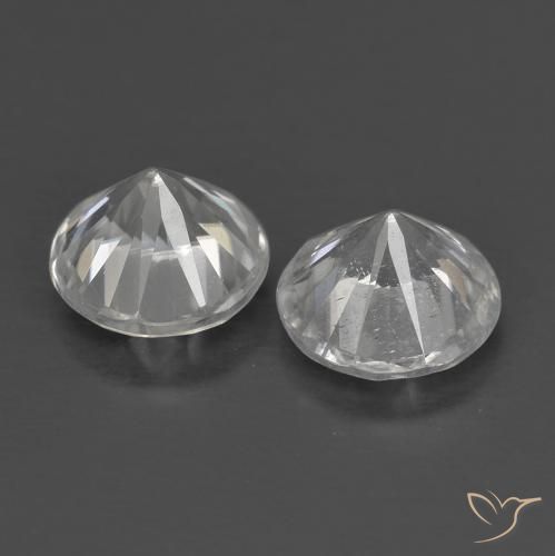 Gemas de Circón Blanco natural de 1.40 ct, Redondo, VS