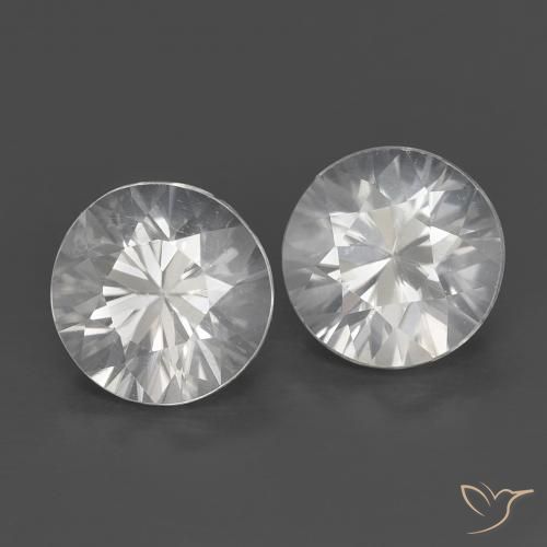 Gemas de Circón Blanco natural de 1.53 ct, Redondo, VS