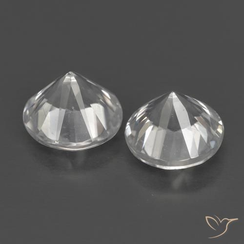 Gemas de Circón Blanco natural de 1.53 ct, Redondo, VS