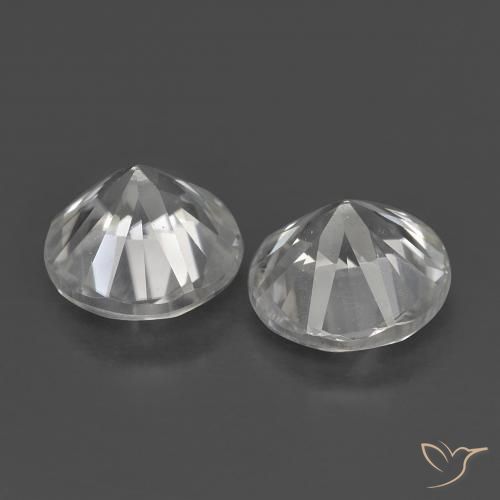 Gemas de Circón Blanco natural de 1.43 ct, Redondo, VS