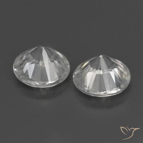Gemas de Circón Blanco natural de 1.31 ct, Redondo, VS